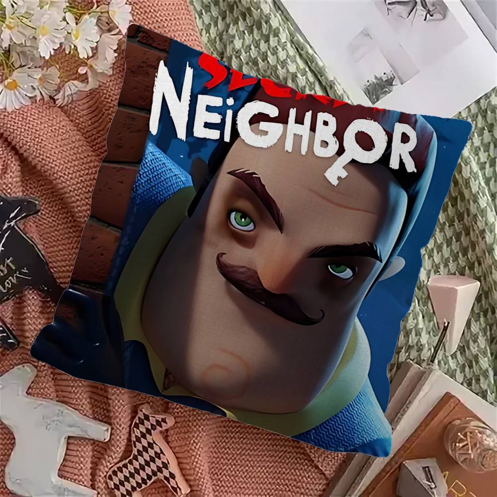 Popular Horror Game H-Hello N-Neighbor 2 Pillow Cover Sofa Cushion Cover Home Room Decoration Children Gift