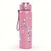 1PC LOVE red cursive text print 750ml colorful plastic sports water bottle leakproof pop up lid with straw for outdoor work home use
