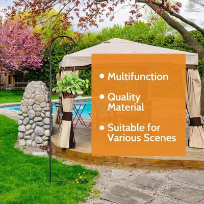 Крючок для овчарки на открытом воздухе, прочный металлический садовый крючок с основанием из 2 зубцов, съемный крючок для овчарки на солнечных батареях, корзин для растений, фонарей, кормушек для птиц