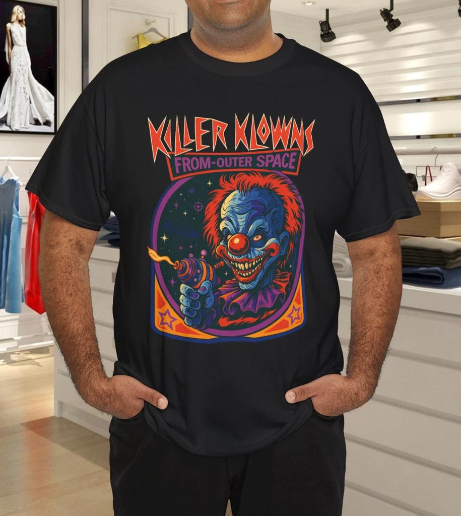 Men's and Women's T-shirts Killer Klowns From Outer Space T-shirt Yellow Spirit Halloween