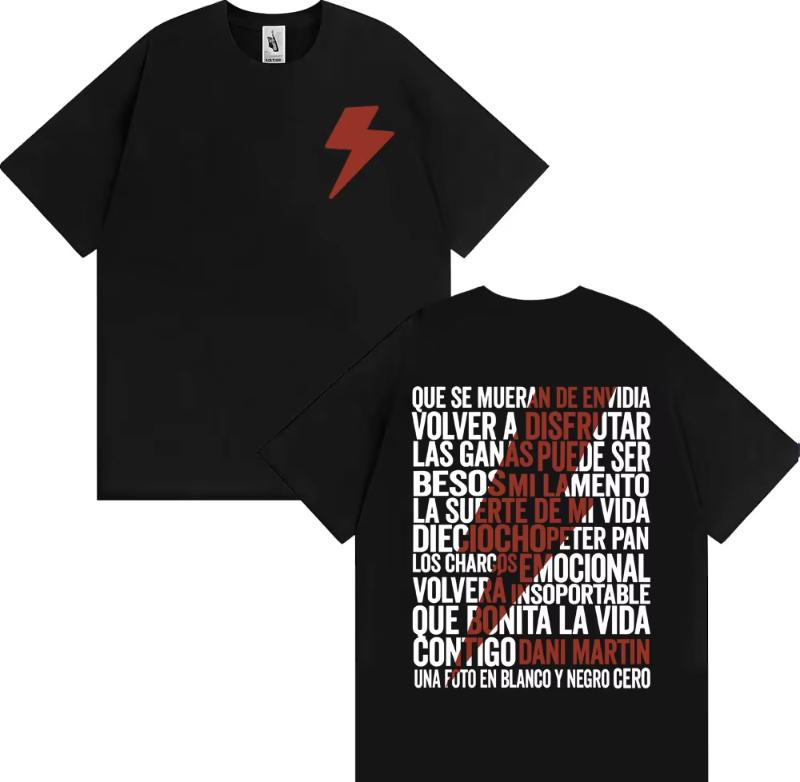 Dani Martn Concierto 25 Aos Album Merch Tshirt Unisex Unisex Fashion Hip Hop Streetwear T Shirts Cotton Comfort T Shirt