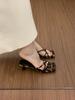 High-end temperament open-toed slippers women wear kittens with skirts, silver sandals women