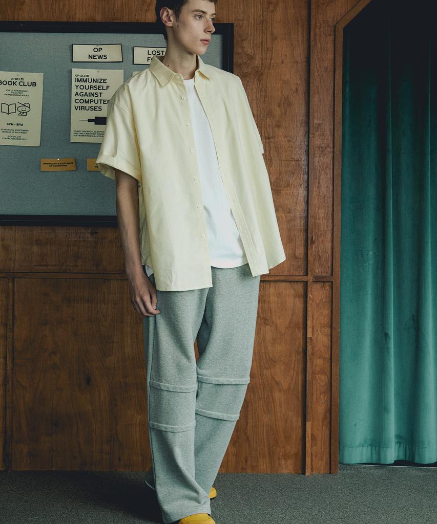 NODU Double Line Wide Pants [Gray]
