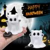 Halloween Ghost Cat Statue Cute Mini Cat Figurine Cartoon Desk Ornament for Home Office Tabletop Shelf Decor