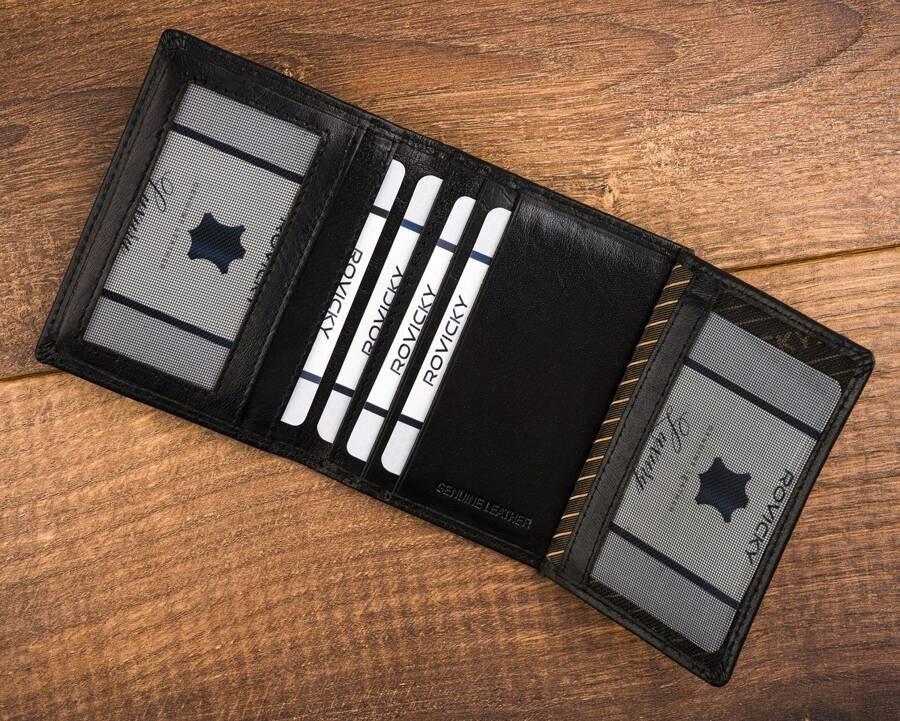 Card and document case made of natural leather - Rovicky