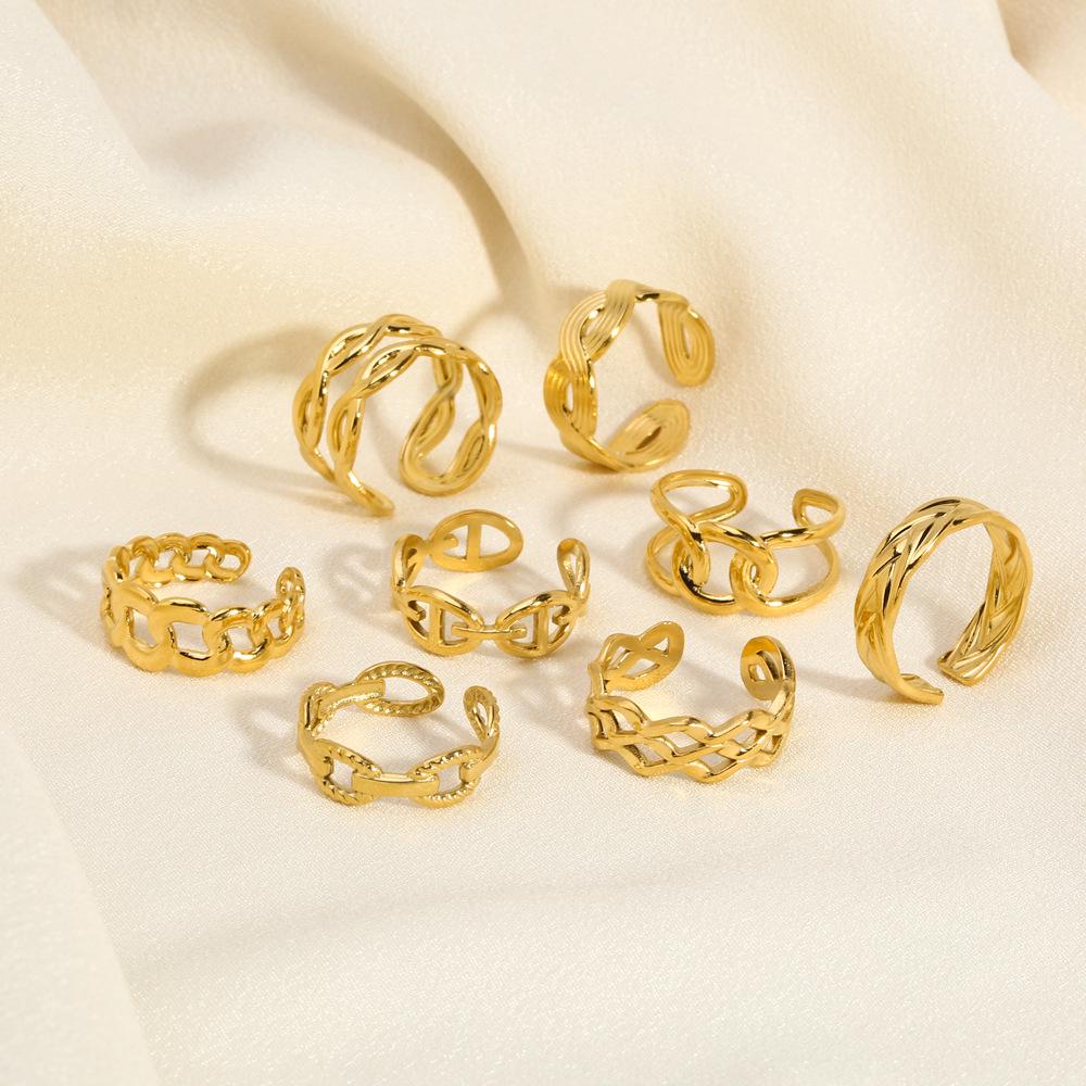 18K Gold-Plated Stainless Steel Necklace: Geometric Thick Chain Bracelet, European & American Style