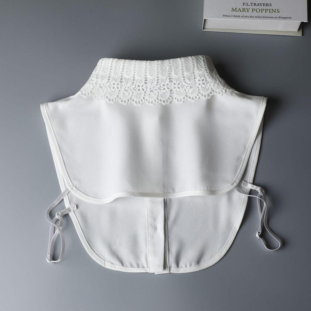 Новая осенне-зимняя блуза-дики из шифона с крючком и кружевом, с отложным воротником