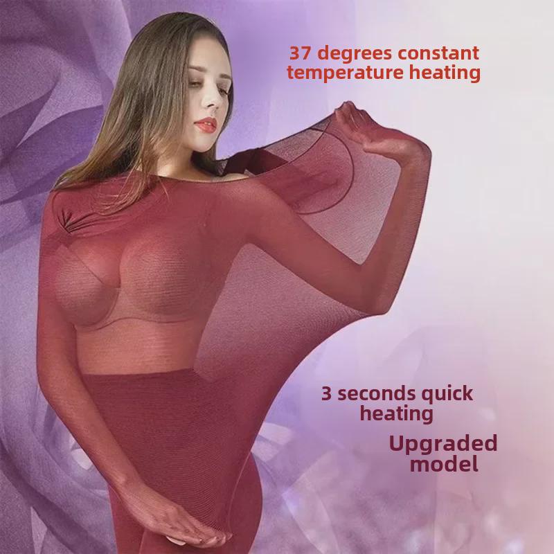 Комплект для теплового белья: Женский бесшовный утепленный базовый слой для осени и зимы