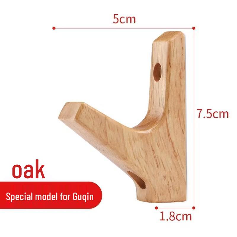 Настенный держатель-подставка из массива дерева для гуциня и крючок для аксессуаров