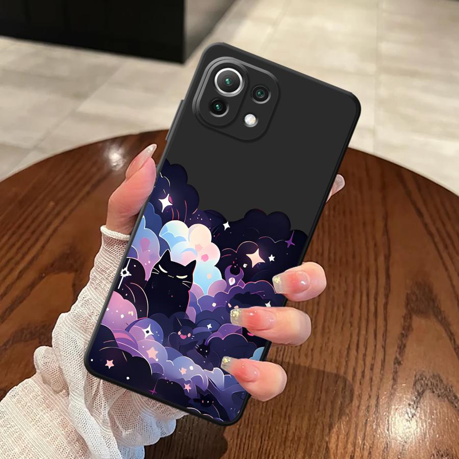 Черный кот Звездная ночь Чехол для Xiaomi Mi 11T 10T 12X 11 12 12T Pro 14 13 Lite Funda Чехол для телефона