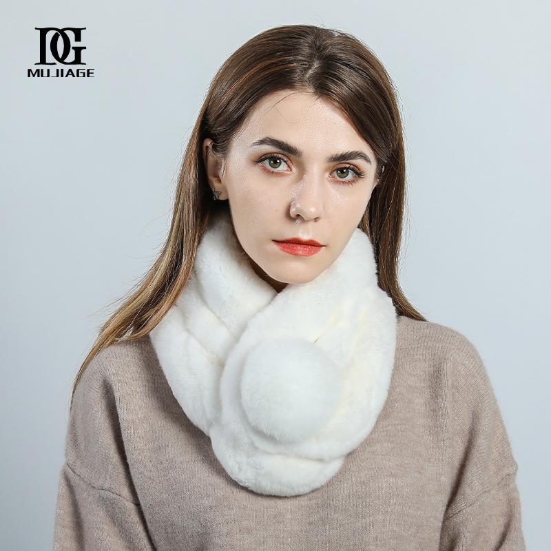 Rabbit Fur Scarf Neck Women's Winter Korean Version Thickened Versatile Winter Double Sided Rex Rabbit Fur Fur Scarf Neck