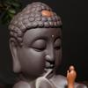 Purple Clay Backflow Incense Burner Buddha Meditation Buddha Head Backflow Incense Burner Ornament