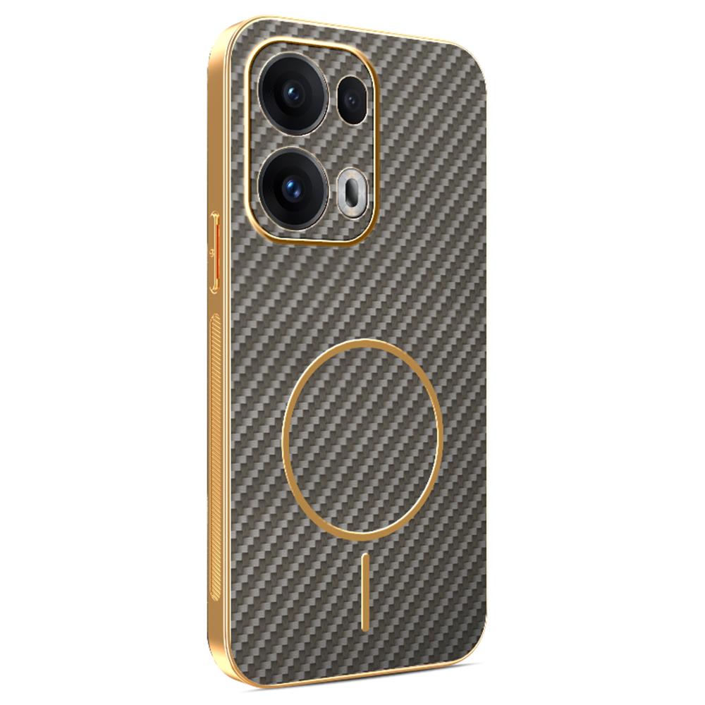 For Oppo Reno13 Pro 5G Phone Case Carbon Fiber Textured Electroplated TPU Back Cover