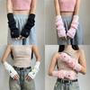 Knitted Warm Arm Sleeve Long Fingerless Gloves Fashion Arm Warmer Gloves Autumn Winter