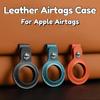 Leather Key Ring for Apple Airtags Case Protector Cover Bumper Shell  With Keychain Anti-scratch Accessories Apple Airtag Case