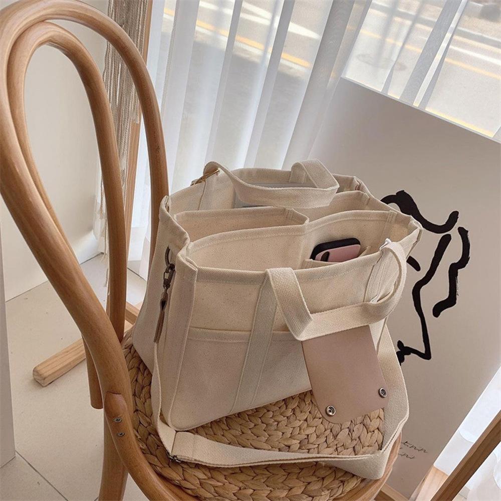 Canvas Tote Bag Handbag Women Crossbody Shoulder Bag Multifunctional Mommy Diaper Bag with Multiple