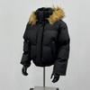 Herre Overdimensioneret Hættejakke Vinter Varm Tyk Bomuldsfrakke Afslappet Streetwear Sort Brun
