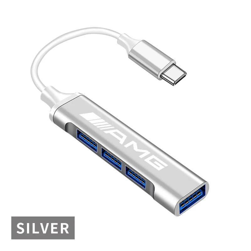 Car Sticker Car USB Hub Splitter Docking Station Type C Charger Interior Accessories For Mercedes benz AMG W204 W203 W212 W211 W
