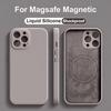 Магнитный чехол из жидкого силикона для iPhone 16 13 11 14 15 Pro Max Plus Для чехла Magsafe Защитная крышка для беспроводной зарядки Аксессуары