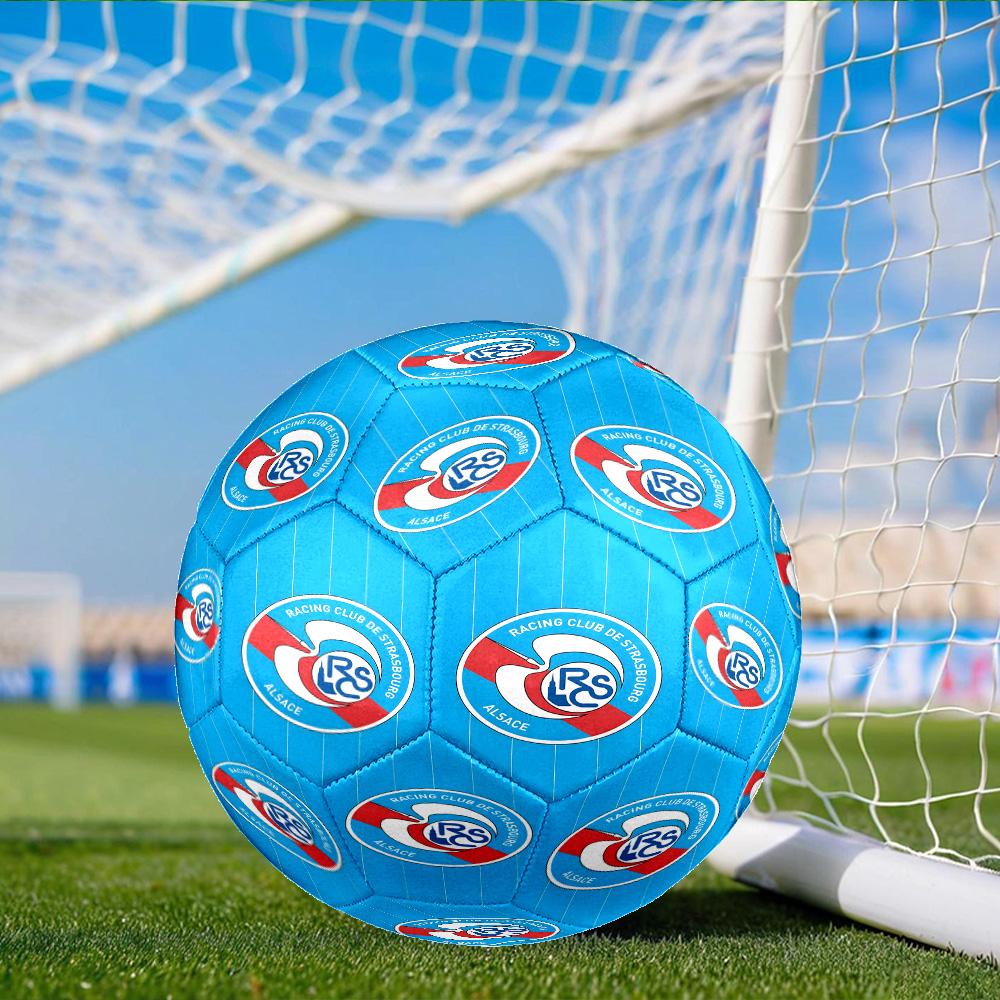 Racing Club Strasbourg Crest Soccer Ball Size 5 Soccer Ball, Machine-stitched, Soft and Comfortable, Suitable for Training and Matches Fan Gift