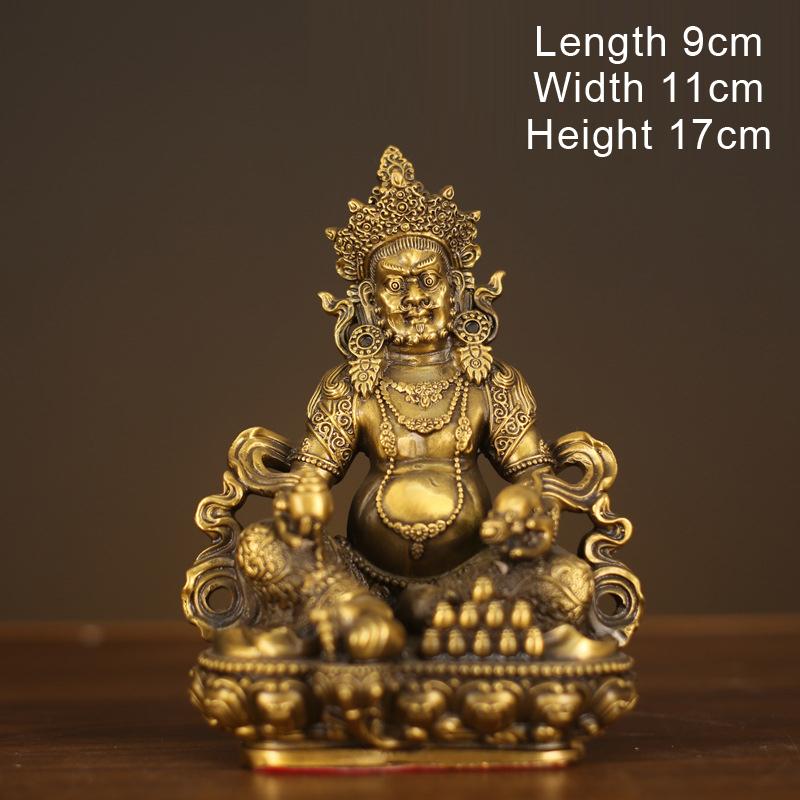 Бронзовая статуэтка Желтого Бога Богатства, Креативное украшение Будды, Гостиная, Спальня, Кабинет, Открытие магазина, Медный декор, 1 шт.