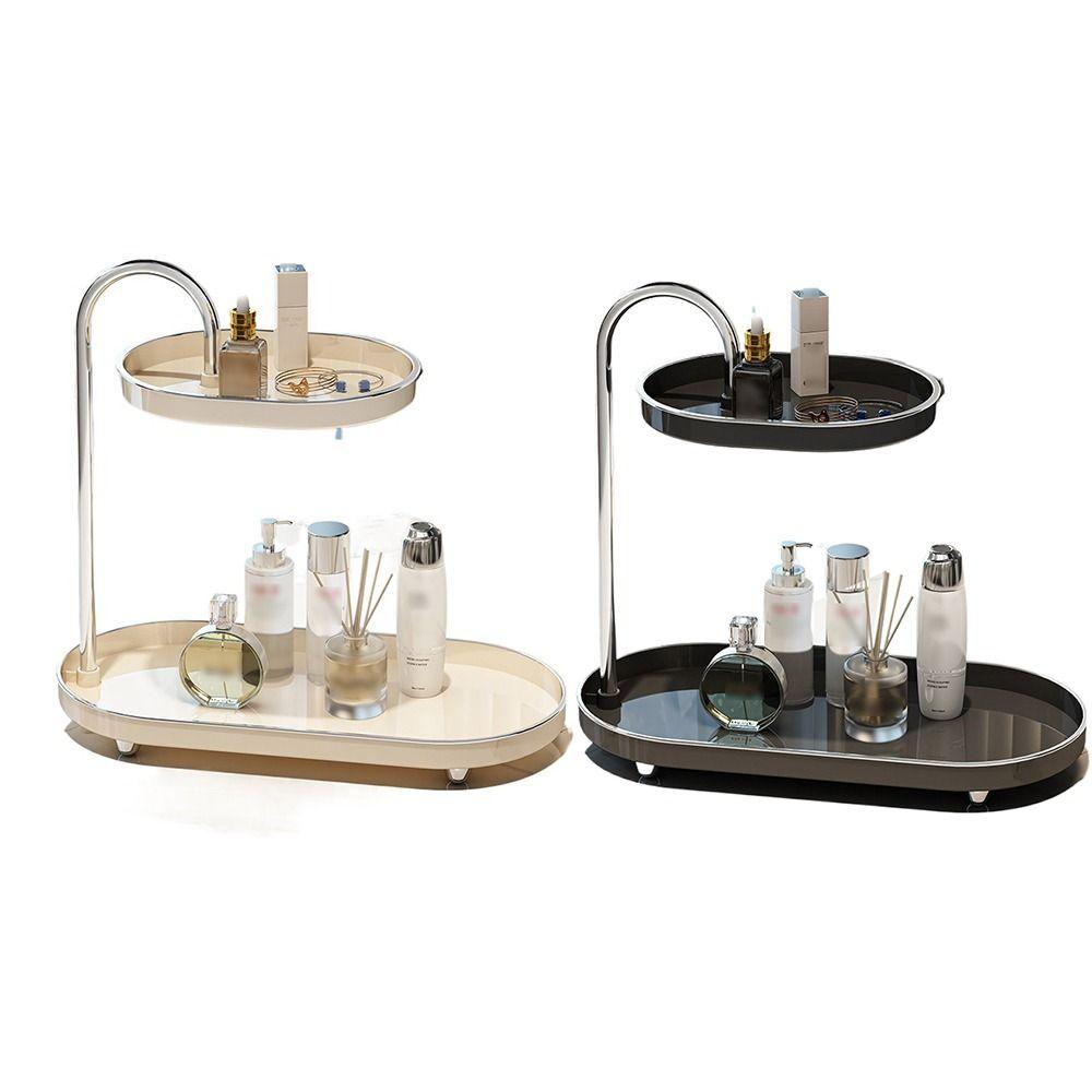 Space Saving Desktop Storage Tray Stainless Steel Rod Makeup Storage Display Stand Kitchen