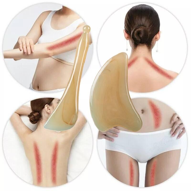 Ша Гуа Доска Массажер для лица Инструменты для скребка из натуральной смолы китайской медицины