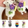 Милый овечка с цветами в сумке подвеска ручной работы из шерсти автомобильный брелок для ключей пара подарок на день рождения