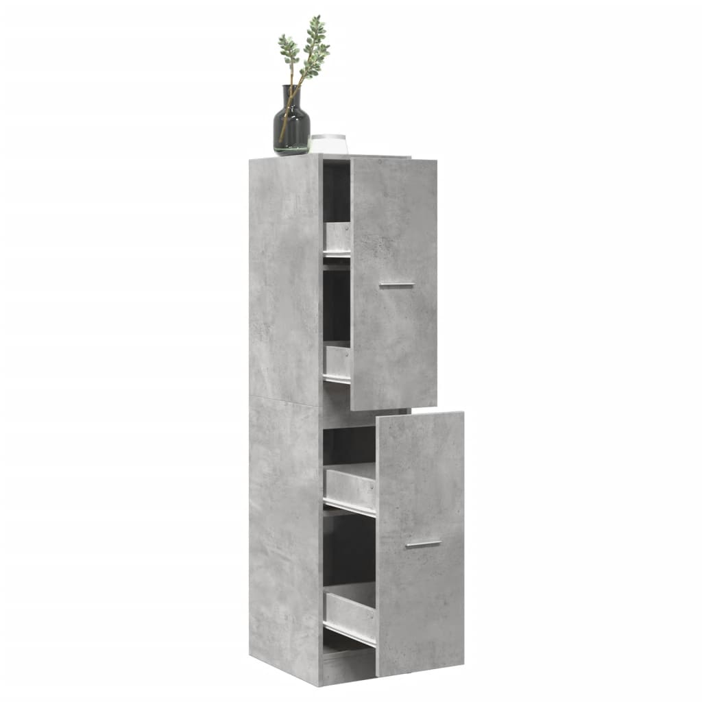 Apothecary Cabinet Concrete Gray 30x41x144.5 cm Engineered Wood