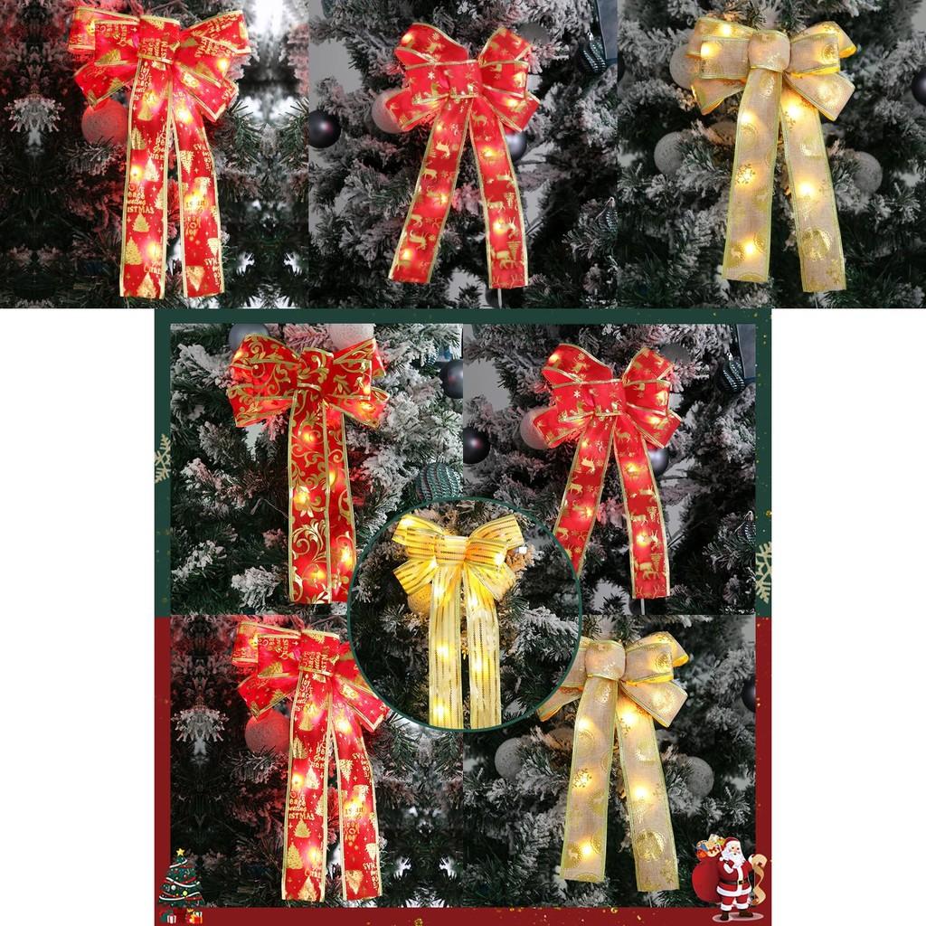 Элегантное Рождественское Украшение Теплый Свет Бант Подвесное Украшение Для Праздничной Елки