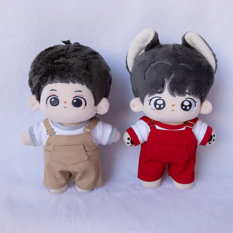 Niannyyhouse 10cm, 15cm, 20cm Plush Clothes, T-shirt, Suspenders, Strap Dress, Dress-Up Cotton Doll, Accessories (a1, 20cm)