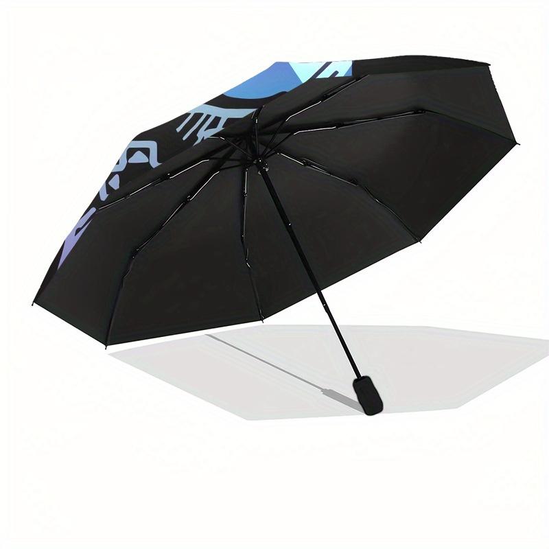 Virtual Reality (VR), Bitcoin Gaming themed, Eight ribbed, Self folding umbrella Is Suitable for Everyday Outdoor Use and Is An Ideal Gift f