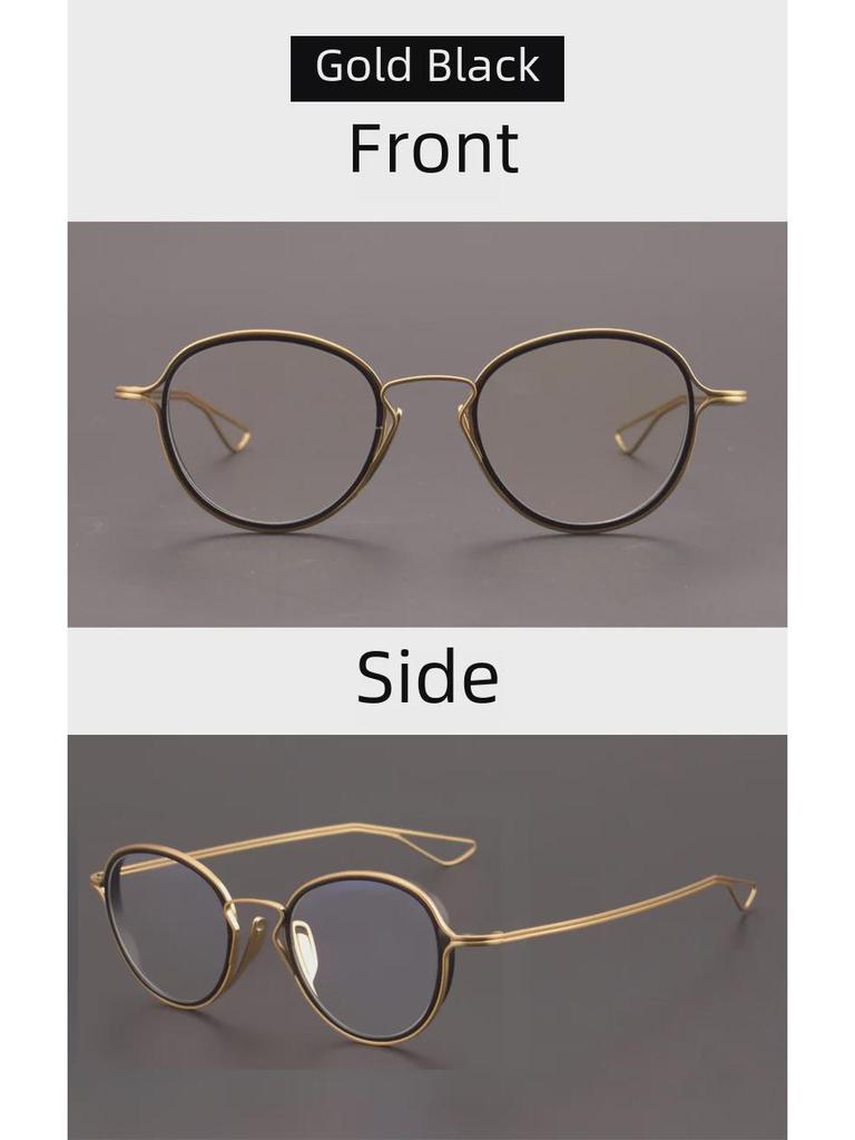 Dita Pure Titanium Retro Oval Glasses Frame, Style DTX100 - Fashionable and Perfect for Myopia, Men’s Large Frame.