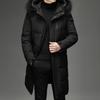 Winter Men's Mid-length Hooded Solid Color Down Jacket