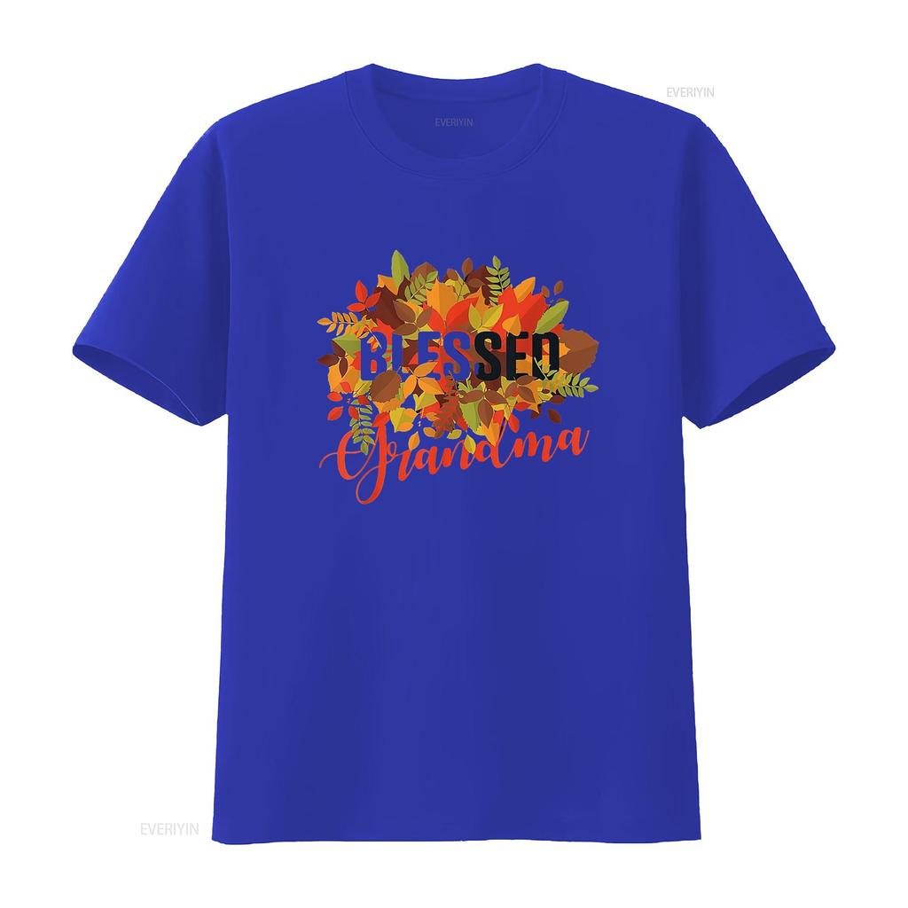 Fall Autumn for Women Blessed Grandma Design with Saying T Shirt Black vintage Washed Stretched homme Unisex Stylish