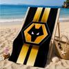Wolves Team Emblem Printed Microfiber Beach Towel, Soft And Absorbent, Quick-Dry, Ideal for Summer Travel, Beach Essential, Swimming Pool
