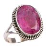Red Ruby(Simulated) Gemstone Handmade 925 Sterling Silver Gift Ring S.9.5 B9h53