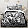 Satanic Bedding Demon Twin Bedding Hell Death Set 3 Piece Comforter Set Bed Duvet Cover Double King Cover Home Textile