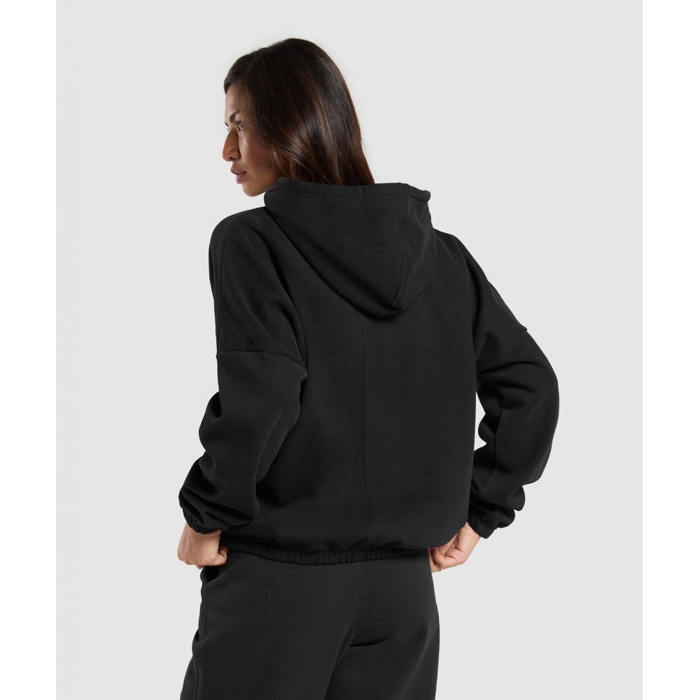 Gymshark Толстовка свободного кроя из флиса черного цвета B8a7h Bb2j