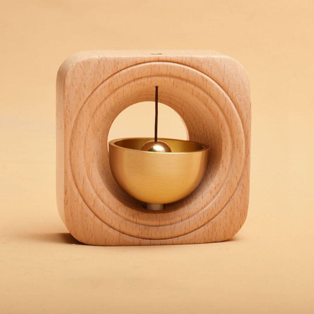Kawaii Solid Wooden Magnetic Doorbell Japanese Style Entrance Door Bell Pendant Desk