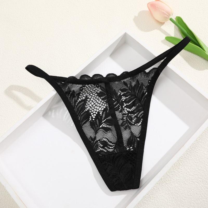 FINETOO Women Thongs Sexy Low-Waist G-string Lace Floral Panties Bikini Lingerie Soft and Comfortable