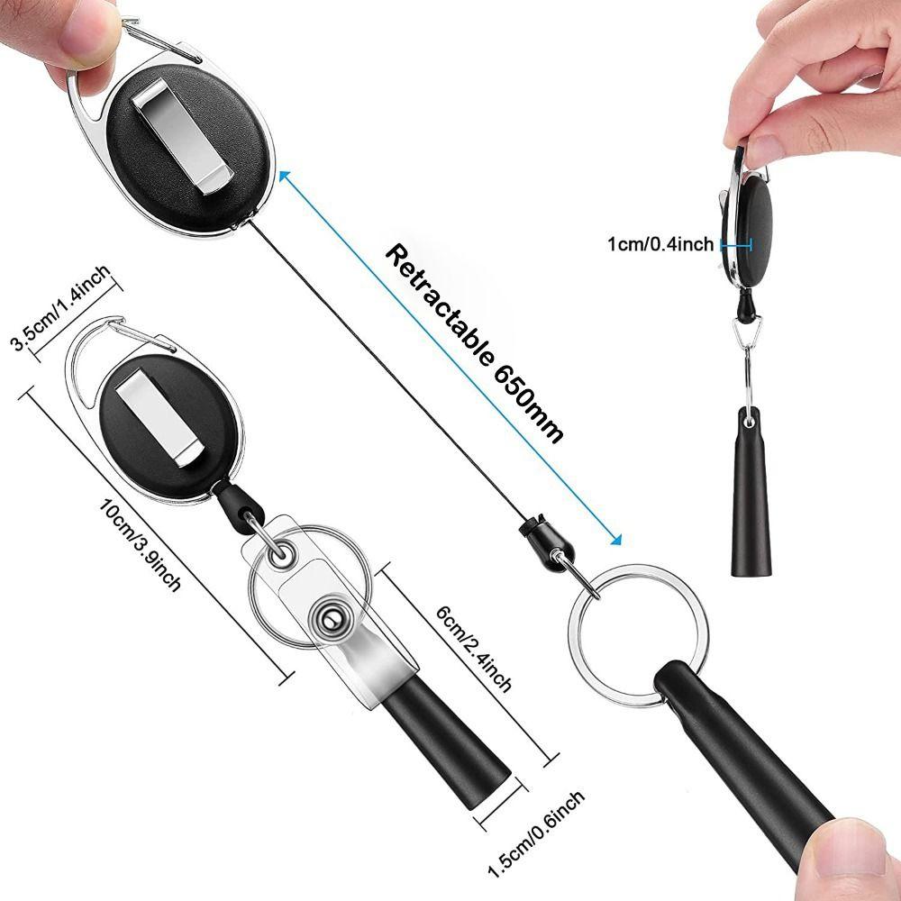 Elastic Pen Pull Holder Reel Retractable Pen Case Anti Lost Rope Pen Clip Carpenters