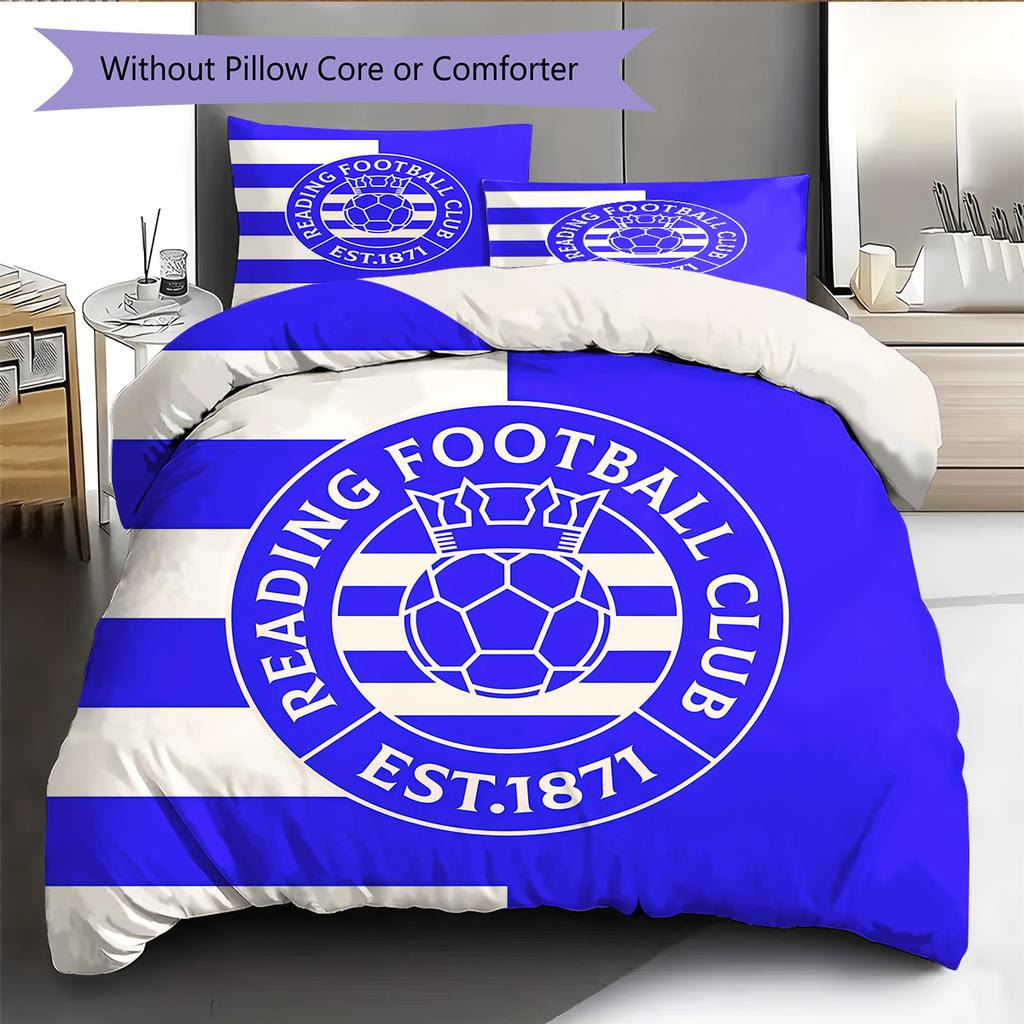 Reading FC Pattern Bedding Quilt Set Home Decoration Gift (1 * duvet cover + 2 * pillowcase without core)