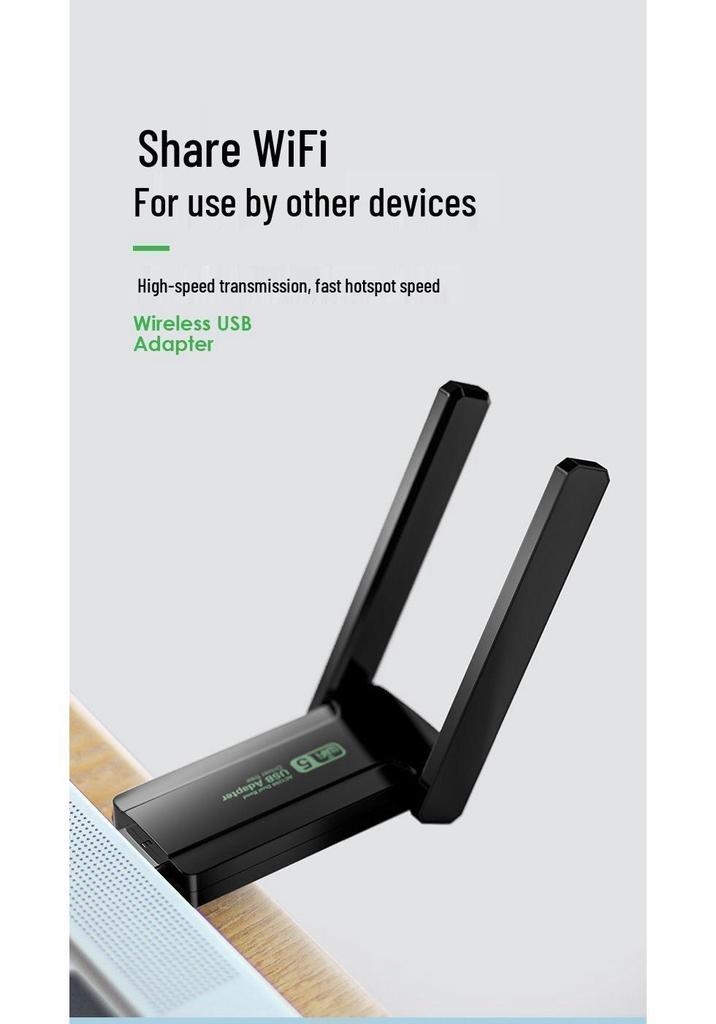 Driver-Free WiFi 6 USB Network Card: Wireless Gigabit Receiver & Transmitter for Desktop Computers