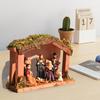 Christmas Nativity Figurine Set Jesus Manger Scene Holy Family Resin Statue Religious Christmas Stable Figures Set for Indoor Tabletop Decor