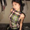 Vintage Tank Tops Plaid Sleeveless Skinny American Retro Crop Tops Grunge Y2k Tank Tops Streetwear Summer Classical
