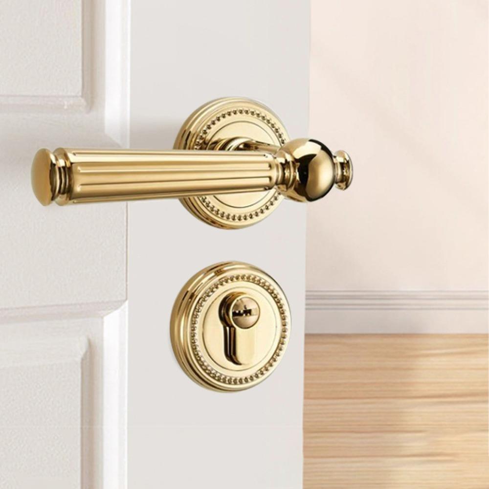 Simple Design Magnetic Suction Door Lock Retro Style Wooden Door Handle Silent Door Lock Home