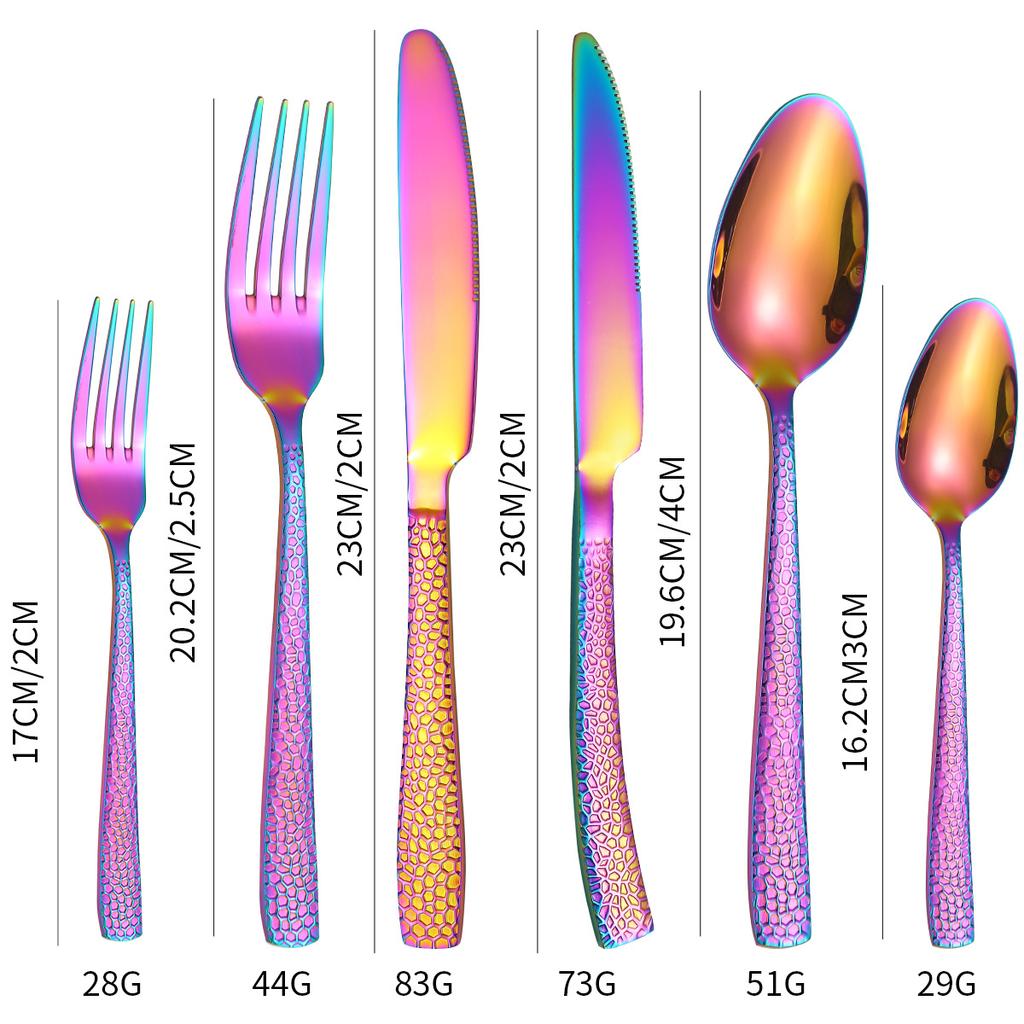 Набор столовых приборов из нержавеющей стали, квадратная ручка, серпантин, нож, вилка и ложка, набор для западной кухни, 6 предметов