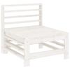 4 Piece Garden Lounge Set White Solid Pine Wood