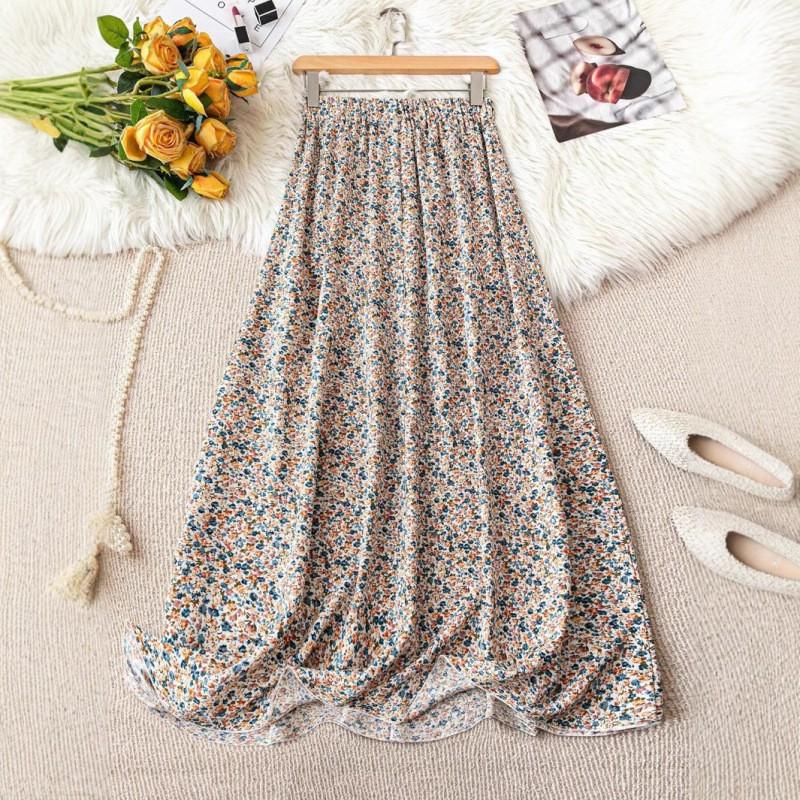 Stretchy Printed Mini Skirt Floral Mid-Length Women Casual Daily Wear
